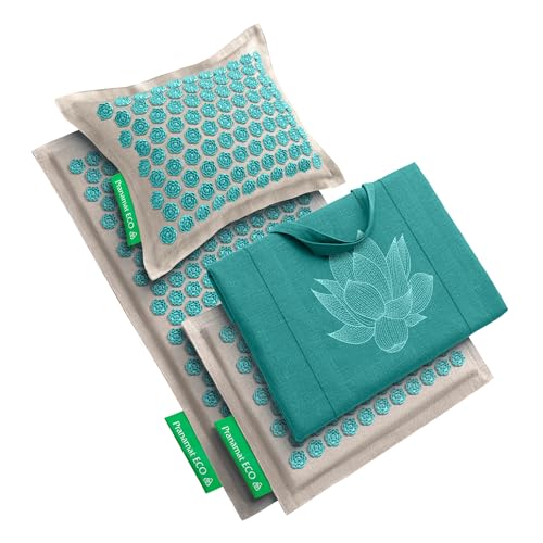 Pranamat Acupressure Large & Small Mat with Pillow and Bag Set, Premium Acupressure Therapy for Pain Relief and Relaxatio...