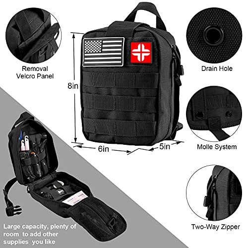 Emergency Survival Kit and First Aid Kit, 142Pcs Professional Survival Gear and Supplies Equipment with Molle Pouch, Gift ...