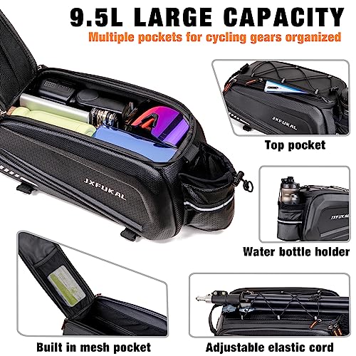 JXFUKAL Bike Bags for Bicycle Rear rack - 9.5L/17L/40L Hard Shell Waterproof Bike Ebike Trunk Pannier Saddle Seat Bag Carr...