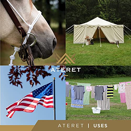 ATERET 1/4 inch by 80 Feet Nylon Rope I Multipurpose Clothelines Rope, UV Resistant & Excellent Shock Absorption I Ideal U...