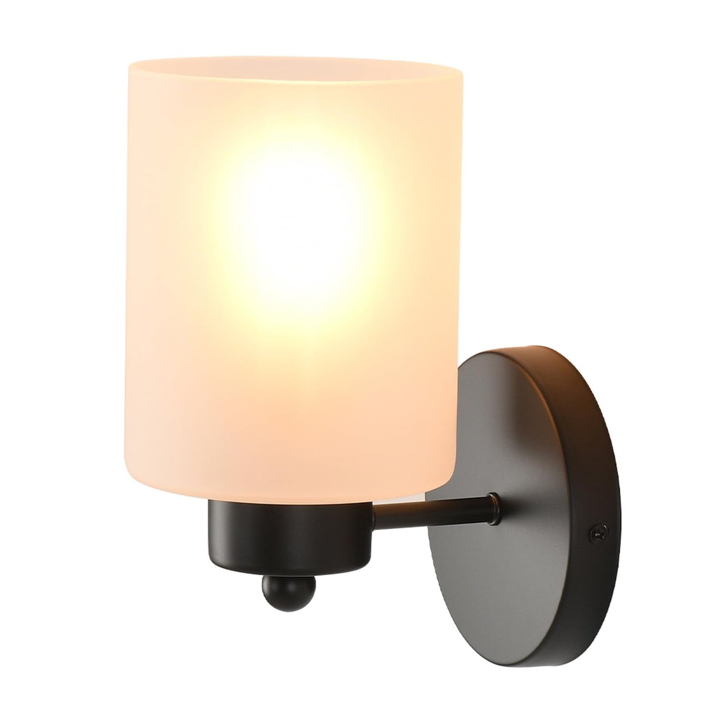 KENMI Metal Wall Sconce with Clear Glass Shade, Modern Bathroom Vanity Light, 1 Pack, Matte Black, Model W12W