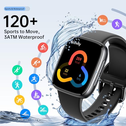 Quican Smart Watches for Women Men with 2 Bands, 1.85-inch AMOLED HD Display (390x450), 12-Day Battery Life, 3ATM Waterpro...
