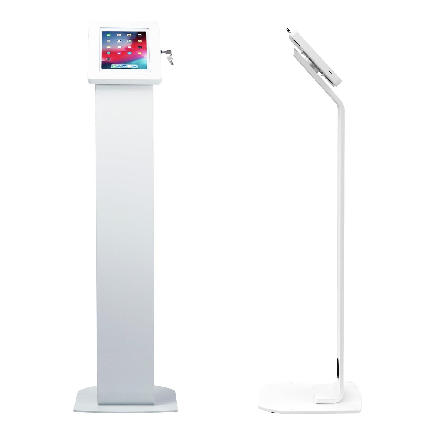 Locking Floor Stand - Cta Premium Locking Support Base Kiosk With Steel Body And Heavy-Duty Locking Enclosure With Keys For Ipad