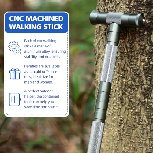 aiGear G2 Tactical Stick Hiking Walking Staff - Trekking Poles Outdoor Adjustable Hiking Stick for Camping Hiking 5 Tubes ...