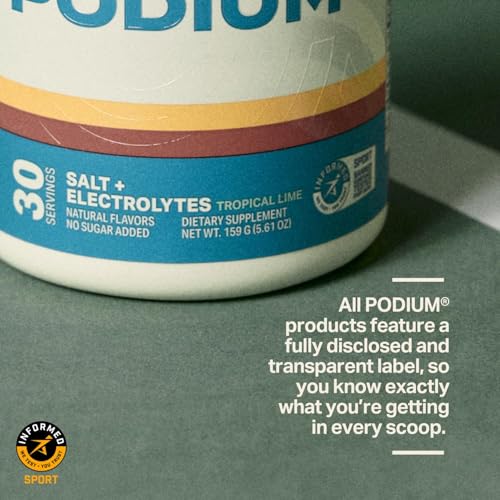 Podium Nutrition Training Salt + Electrolytes Powder, Tropical Lime, Post Workout Hydration & Muscle Recovery Support, Ele...