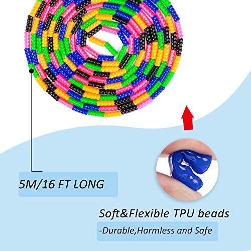 Beprezco Long Double Dutch Jump Rope 16 Ft 2 Pack, Jump Rope for Kids Adults, Beaded Segmented Skipping Rope