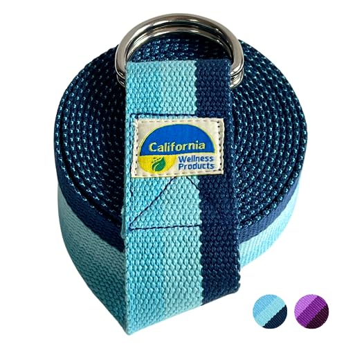 California Yoga Strap | Yoga Belt with Safe Adjustable D-Ring Buckle for Pilates | Stretching Strap | Exercise Bands | Phy...