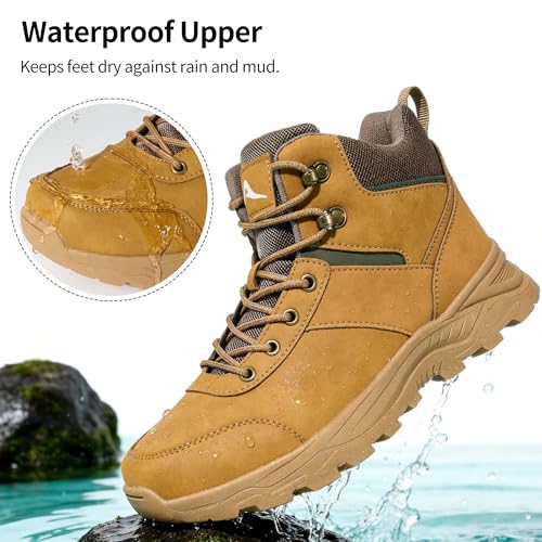 HARENCE Men's Waterproof Hiking Boots Lightweight Slip-Resistant Ankle Support for Trekking Walking