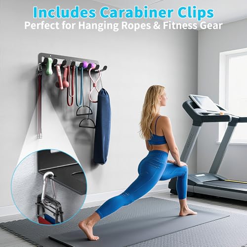 KHAMAL Multi-Purpose Gym Equipment Storage Rack for Resistance Bands - Gym Wall Storage for Exercise Bands, Yoga mat, Jump...