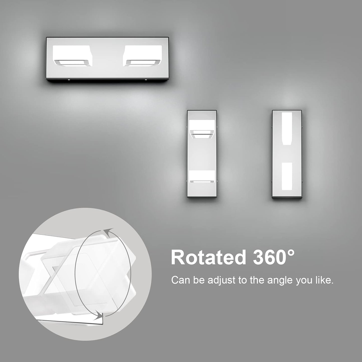 Ralbay 48in LED Vanity Light Fixture, 7-Light, Chrome Stainless Steel, Model 8590, Cool White, Bathroom Lighting Over Mirror
