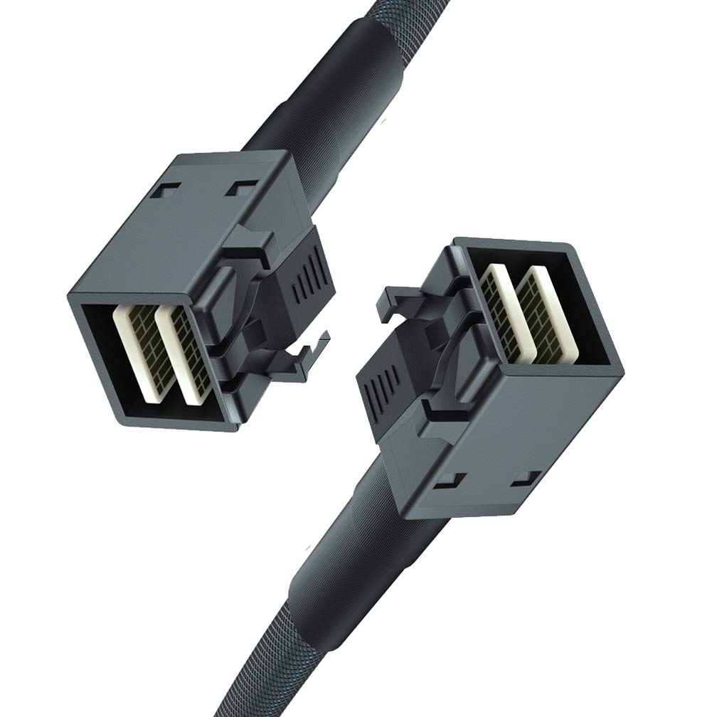 H!Fiber.Com 12G Internal Mini Sas Hd Sff-8643 To Sff-8643 Cable, 1M, 36 Pin, 12Gbps, 100-Ohm, With Sideband, Flexible, Support R
