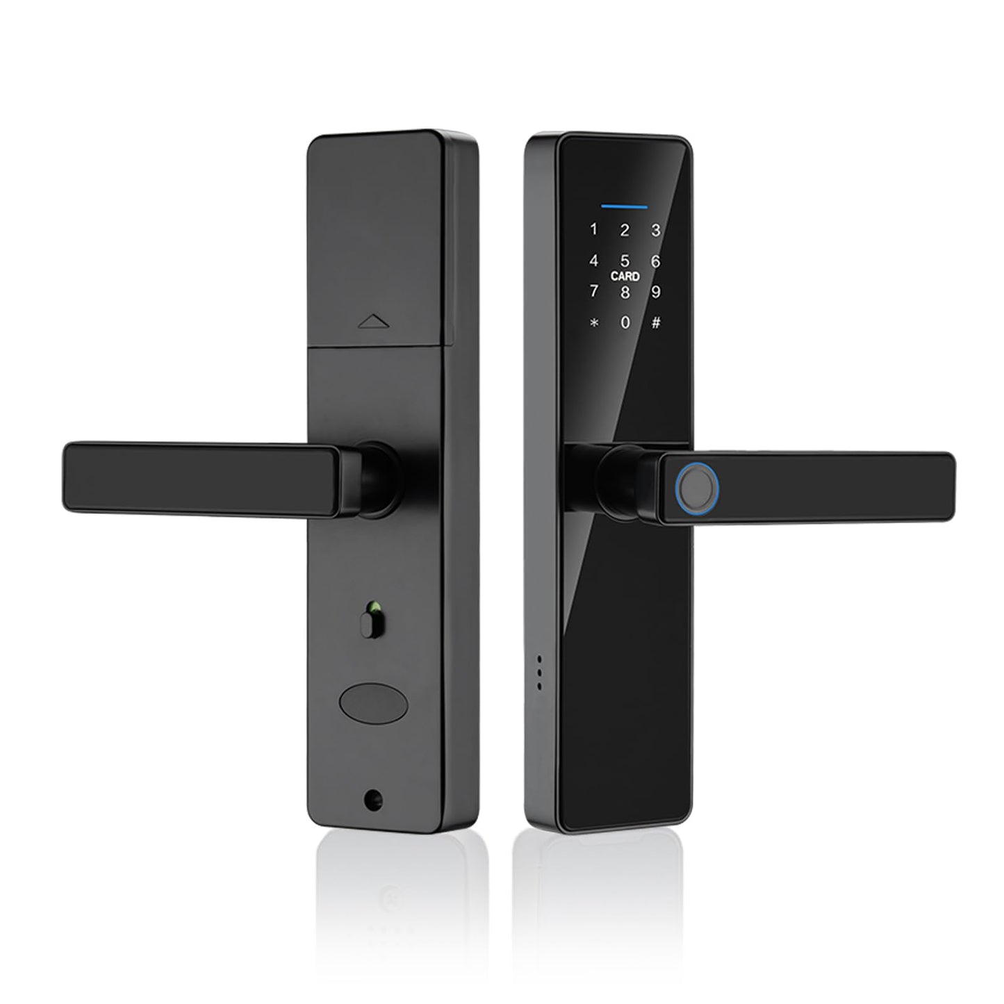 TITUOLOCCK Smart Keyless Entry Door Lock with Handle,Fingerprint Lock Deadbolt,Auto Lock Deadbolt with Keypad,Biometric Door Lock, Smart Front Handle Set