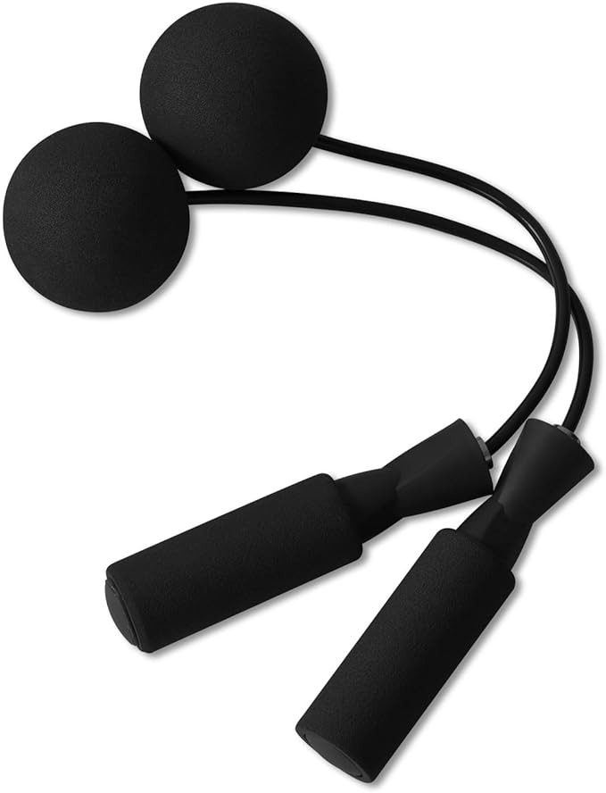 junqixing Cordless Jump Rope with Weight Ball, Fitness Training Jump Rope, Indoor Home Exercise, Suitable for Men Women Kids.