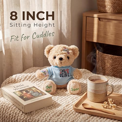 SHSEEN Get Well Soon Bear for Surgery Recovery Gifts, Emotional Comfort Stuffed Animal for Kids & Women, Tonsillectomy & A...