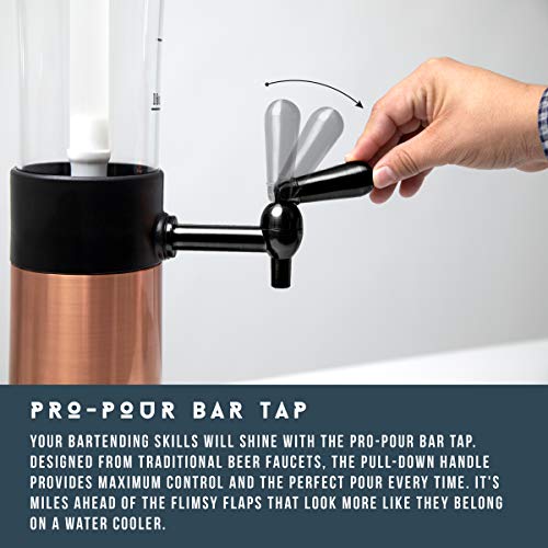 Hammer + Axe Beverage Dispenser – 88 oz Party Drink Dispenser with Ice Tube & Tap| Drink Fountain for Beer, Water, Iced Te...