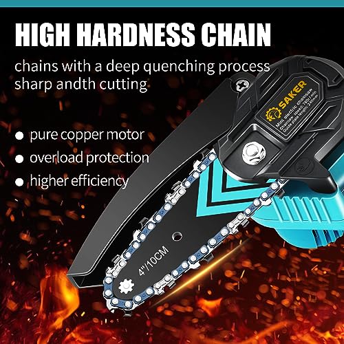 Saker Mini Chainsaw,Portable Electric Chainsaws Cordless,Handheld Chain Saw Pruning Shears Chain Saws for Tree Branches,Co...