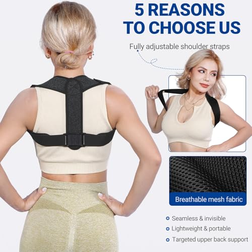 Posturace Posture Corrector for Women & Men - Adjustable Upper Back Brace Straightener Suitable for Lumbar, Shoulder, Nec...