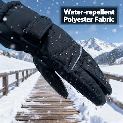 Bawnhaw Winter Ski Gloves Women Men Waterproof Touchscreen Cold Weather Windproof Anti-Slip Warm Snow Gloves for Cycling