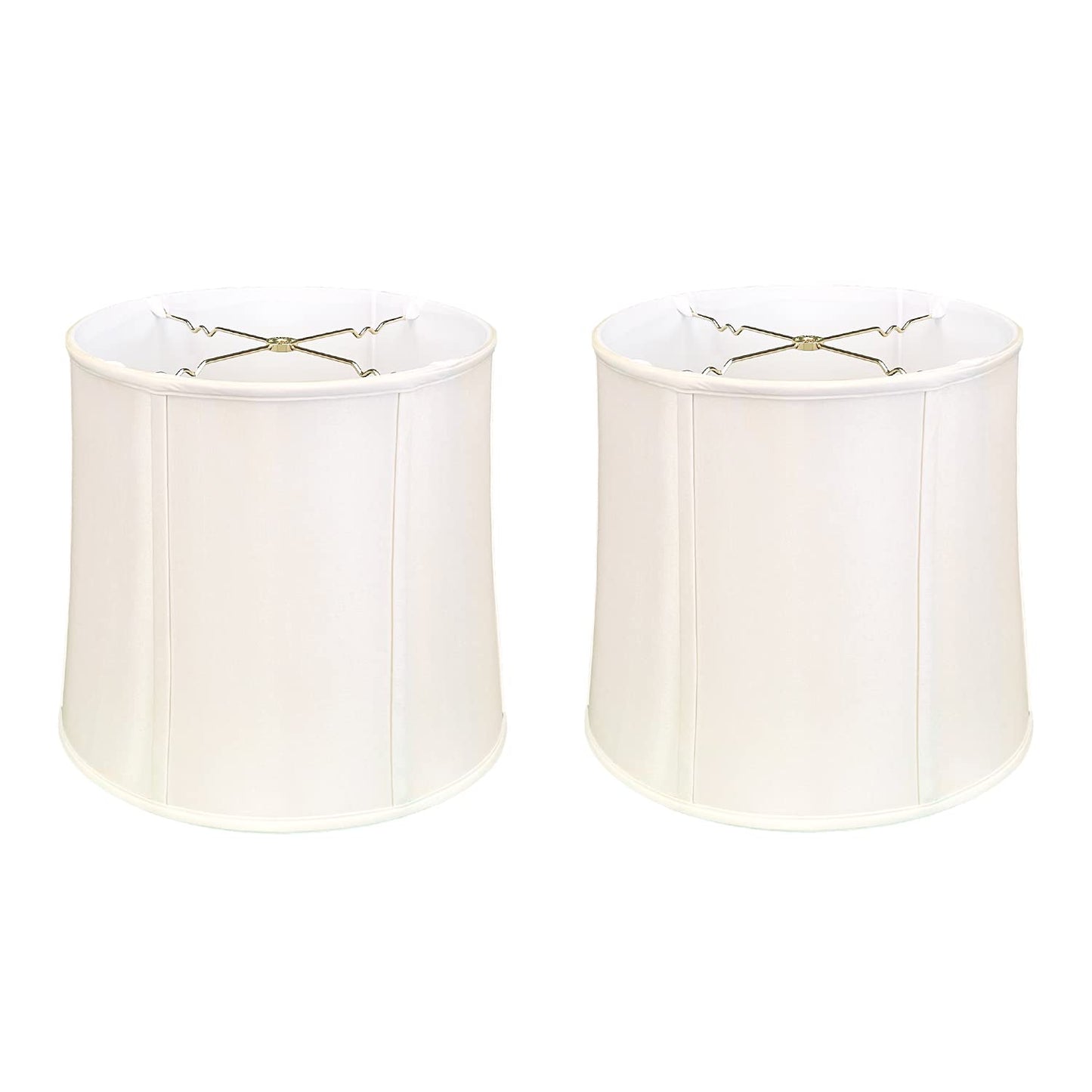 Royal Designs, Inc. Drum Basic Lamp Shade, Faux Silk, 15 x 16 x 16, White, 2-Pack, Model BS-719-16WH