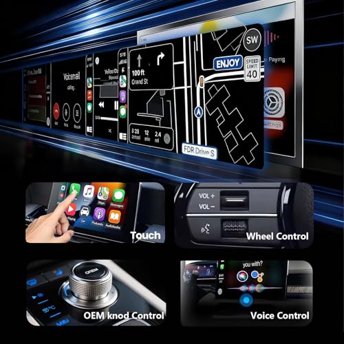 Yizro Wireless CarPlay Adapter for Apple iPhone & Android, 2-in-1 Adapter Convert Wired to Wireless Dongle