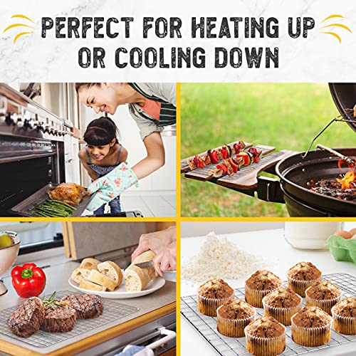 Checkered Chef Cooling Rack for Cooking and Baking - 11 ¾" x 17 Set of 2 Stainless Steel, Oven Safe Grid Wire Cookie Cooli...