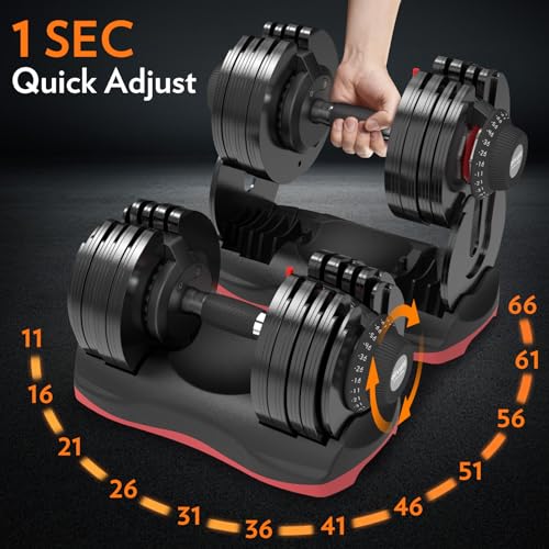 ATIVAFIT Adjustable Dumbbell Pair 12-in-1 Quick Dial Safety Lock Anti-Slip Grip Space-Saving Home Gym