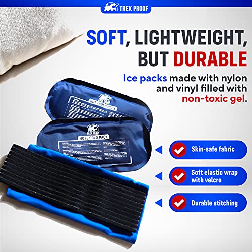 Ice Packs for Injuries Reusable (3-Piece Set) – Hot and Cold Ice Pack Therapy Gel Wrap Support – Supports Recovery, Joint ...