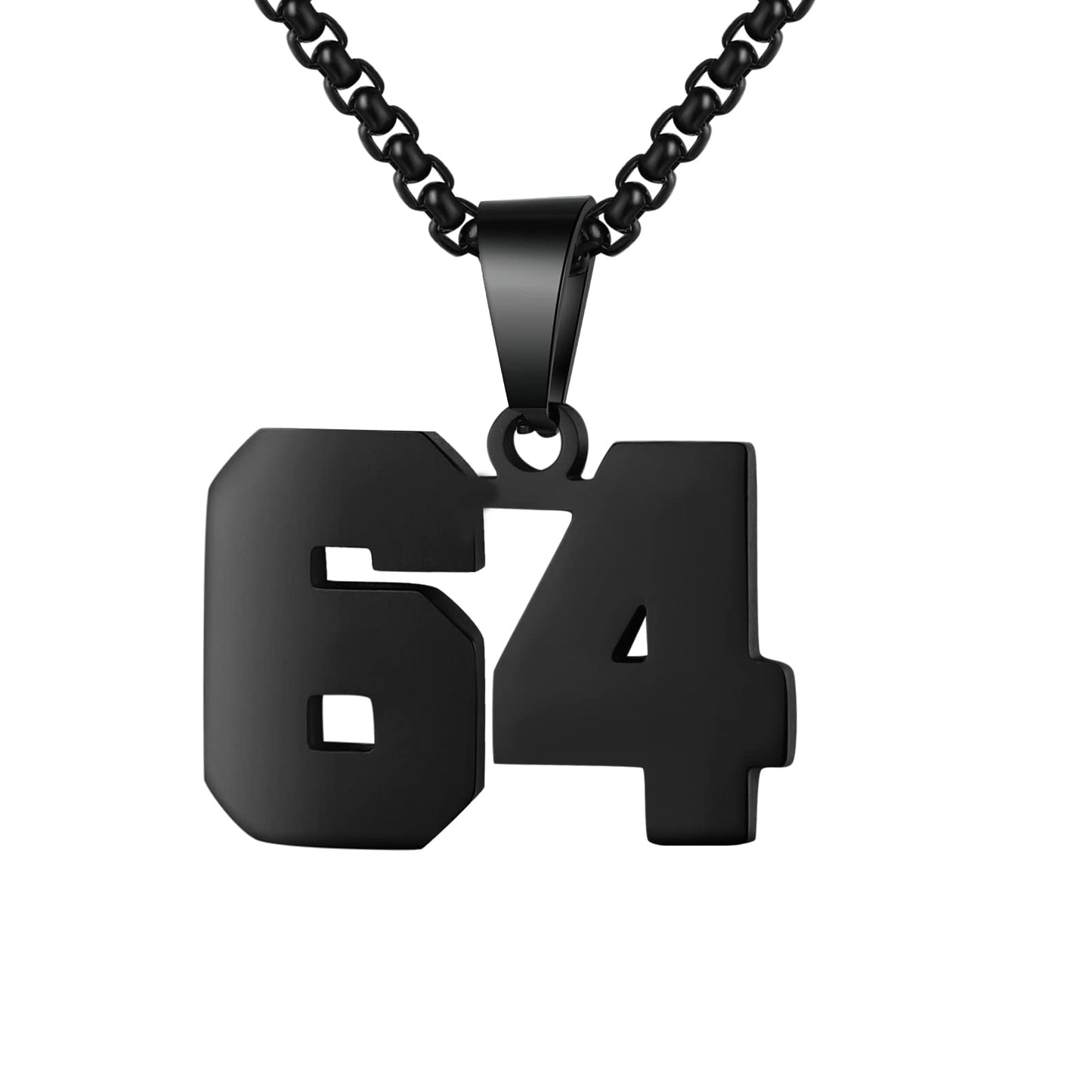Number Necklaces Personalized Necklaces Black Initial Number Pendant Stainless Steel Chain Movement Necklaces for Men Women (64)