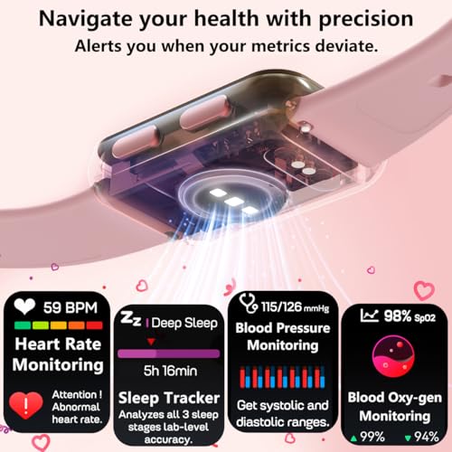 MorePro Health Fitness Tracker with Blood oxy-gen Monitor and 24/7 Heart Rate and Blood Pressure, Sleep Monitor, 120+ Spor...