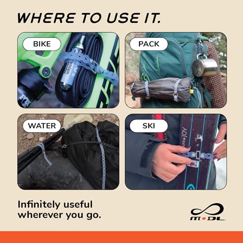 MODL Infinity Tool™ 2.0 Modular Straps (4-Pack) - Flexible Multi-Tool, Gear Strap, Wearable Gadget for Outdoor Adventure, ...