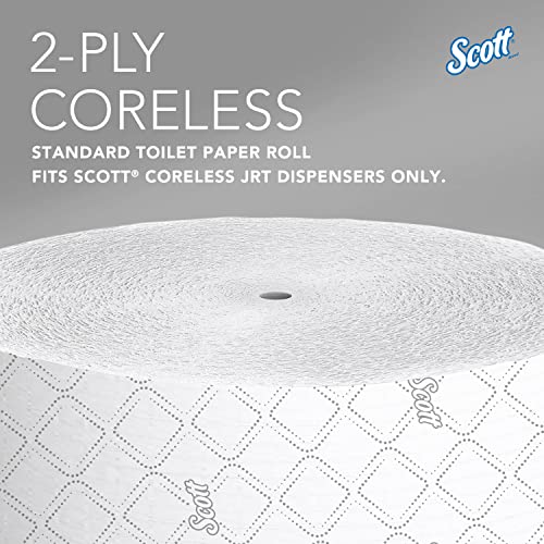 Scott Professional Coreless High-Capacity Jumbo Roll Toilet Paper, Bulk (07006), 2-Ply, Elevated Design, Septic Safe, White (12 Rolls at 1,150' Each, 13,800'/Case)