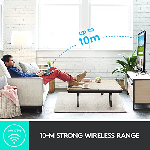 Logitech K400 Plus Wireless Touch TV Keyboard with Easy Media Control and Built-in Touchpad, HTPC Keyboard for PC-Connecte...