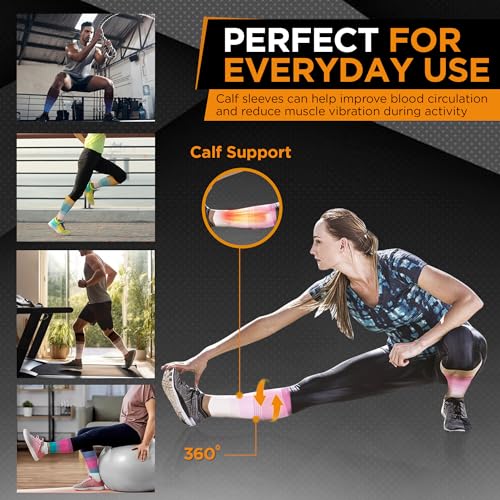 Doc Miller Compression Calf Sleeve for Men & Women, 20-30 mmHg Graduated Support, Knee High, Running, Shin Support, Calf S...