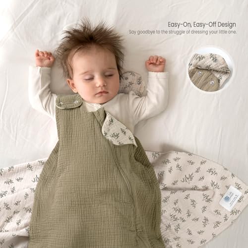 lulumoon Sleep Sack Muslin for Baby: Cotton Wearable Blanket for 3-9 Months - Soft Lightweight Ideal for Nursery Lounge Ni...
