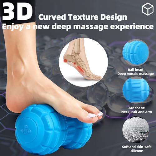 JIEJUNJIE Vibrating Peanut Massage Ball – Back, Neck, Hip, Calf, Leg & Foot Muscle Roller, Trigger Point Massage Ball for ...