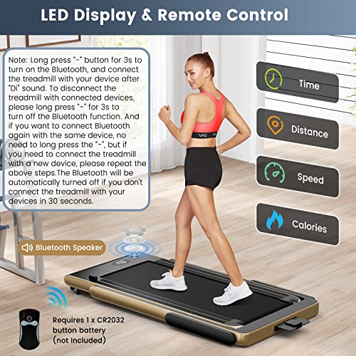 Goplus 2 in 1 Folding Treadmill, 2.25HP Superfit Under Desk Electric Treadmill, Installation-Free with Remote Control, APP...