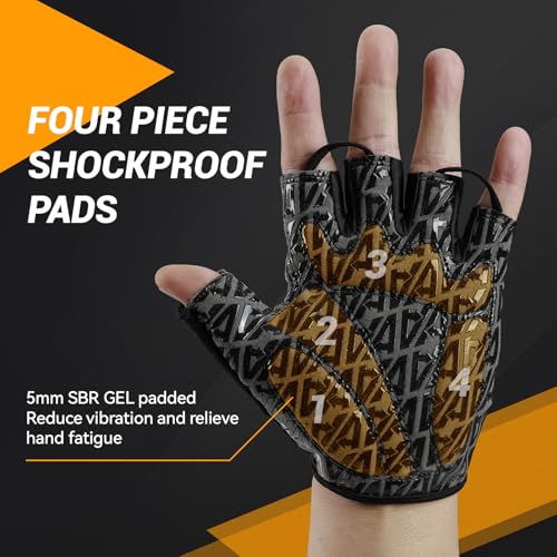 Aprilfrog Bike Cycling Sports Gloves: Half Finger Bicycle Gloves for Men Women with 5MM Gel Pad - Anti-Slip Exercise Worko...