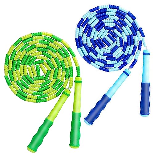 TYSISKNO Jump Rope for Kids Girls and Boys, Soft Beaded Jump Ropes, Adjustable Skipping Rope, Tangle-Free Segmented Rope f...