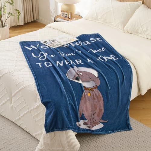 Lussena Thinking of You Gifts for Women Men – Get Well Blanket 50x60 Inch, Navy Flannel Comfort Blanket, Sympathy Throw fo...