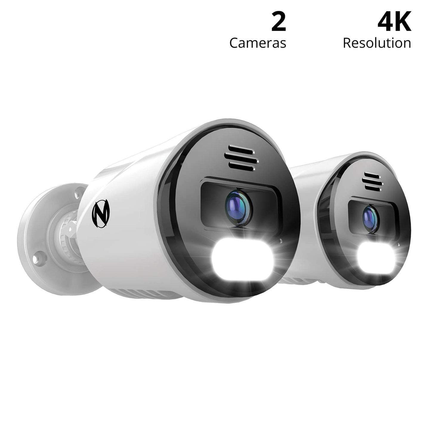 Night Owl Wired Ip 4K Uhd Indoor/Outdoor Add On Spotlight Cameras With Preset Voice Alerts And Built-In Camera Siren (Requires C