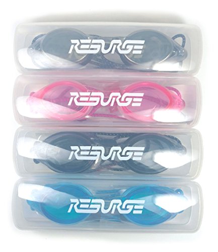 Resurge Sports Anti Fog Racing Swimming Goggles with Quick Adjust Bungee Strap