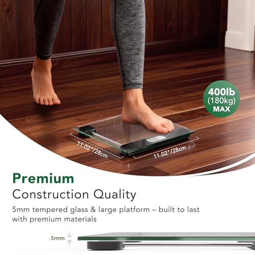 ZOETOUCH Scale for Body Weight, Accurate Bathroom Scales, Digital Weighing Machine for People, 400lb Capacity, LCD Displa...