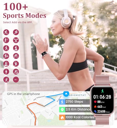 1.83'' Smart Watch for Women with Bluetooth Call (Answer/Dial), Activity Fitness Tracker with 100+ Sport Modes Heart Rate/...