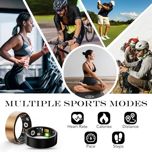 Milavan Smart Health Ring for Women Men Fitness Tracker with Heart Rate, Blood Oxygen, Blood Pressure, Sleep Monitoring, S...