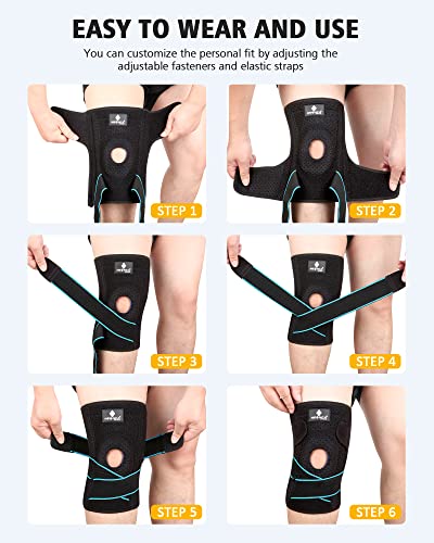 NEENCA Knee Brace for Knee Pain, Adjustable Knee Support with Patella Gel Pad & Side Spring Stabilizers, Knee Wrap for Art...