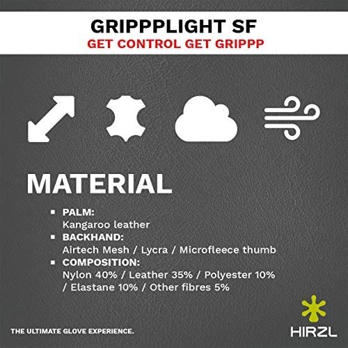 HIRZL Grippp Light SF Leather Bike Gloves, Short Finger, Breathable, Ultra Lightweight, Sweat, Water and Abrasion Resistan...