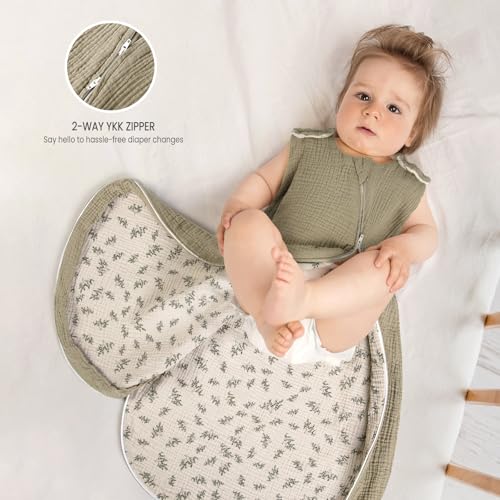 lulumoon Sleep Sack Muslin for Baby: Cotton Wearable Blanket for 3-9 Months - Soft Lightweight Ideal for Nursery Lounge Ni...