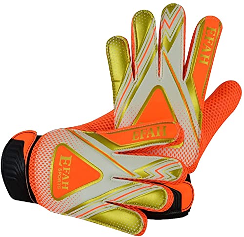 EFAH SPORTS Soccer Goalie Goalkeeper Gloves for Kids Boys Children Football Gloves with Strong Grips Palms