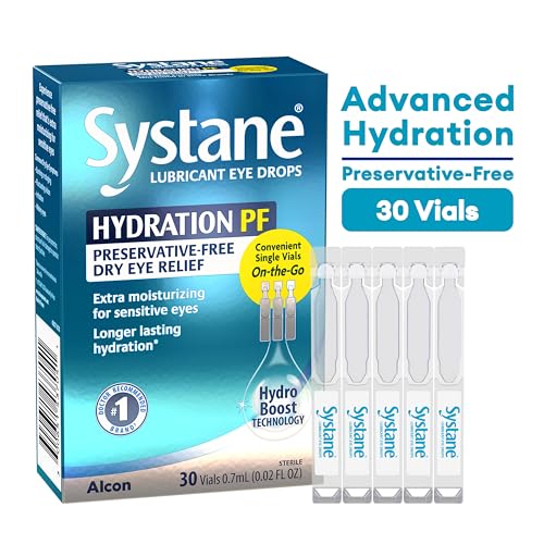 ALCON Systane Hydration Preservative-Free Lubricant Eye Drops, Transparent, 0.6 Fl Oz, 30 Count