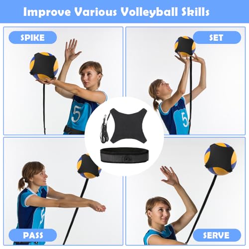 ENERACES Solo Volleyball Trainer: All-in-One Volleyball Training Equipment with Rebounder for Serving, Spiking & Setting P...